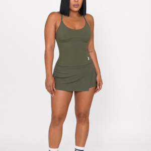 Conjunto deportivo ROSH olive Green top + falda short